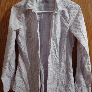 H&M Purple and White Striped Dress Shirt